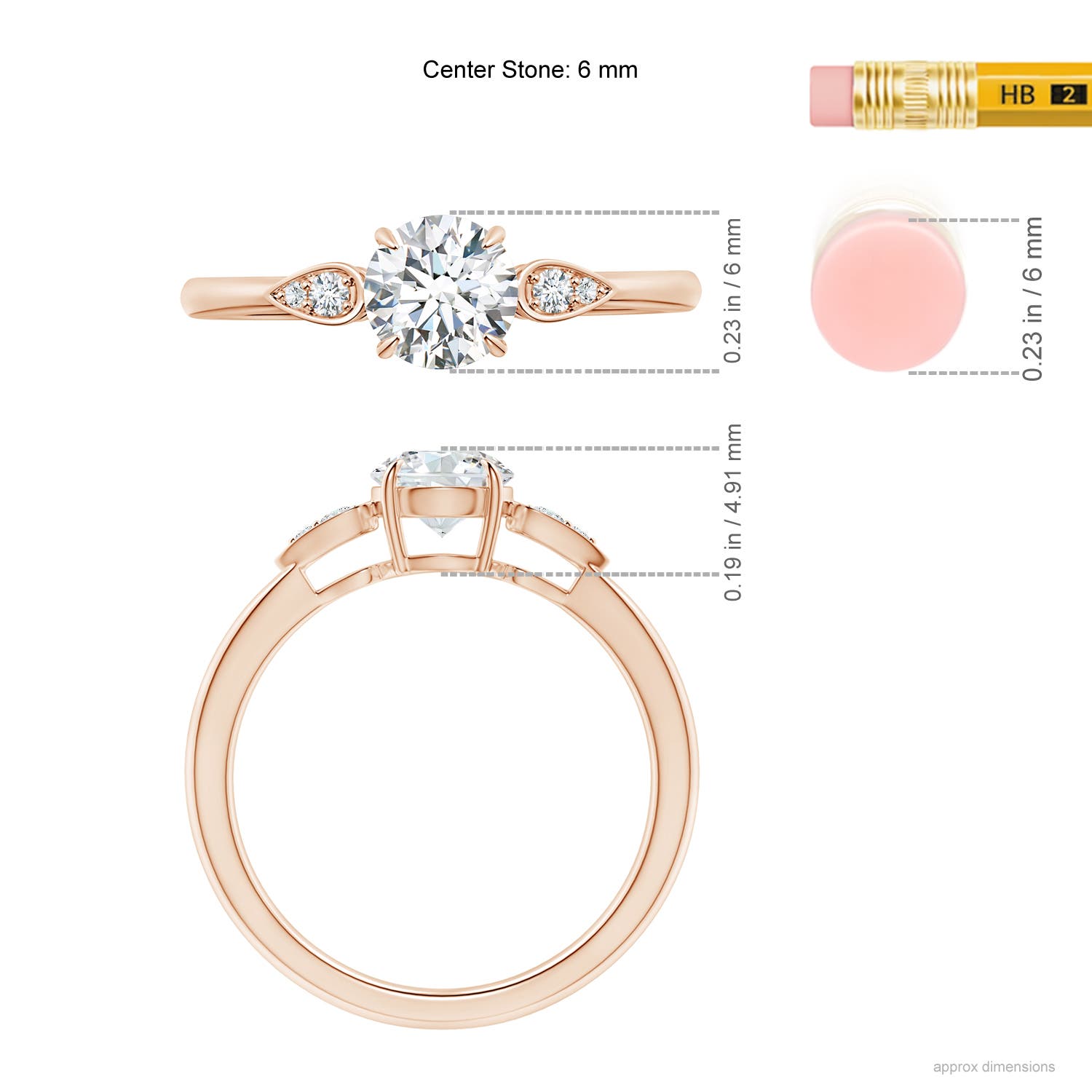 G, VS2 / 0.86 CT / 14 KT Rose Gold