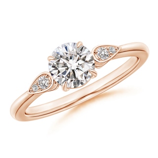 6mm IJI1I2 Round Diamond Trilogy Engagement Ring with Pear Motifs in 9K Rose Gold