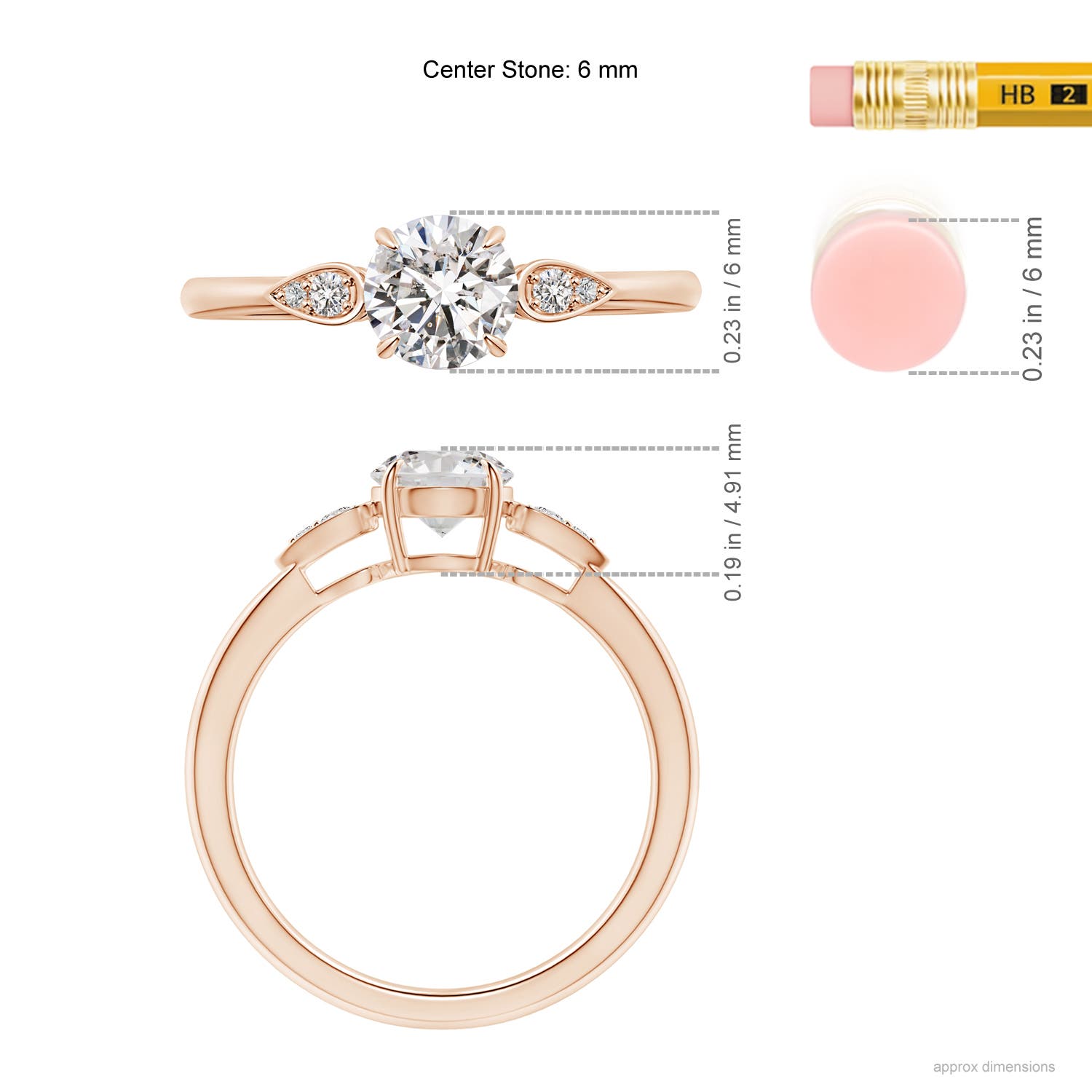 I-J, I1-I2 / 0.86 CT / 14 KT Rose Gold