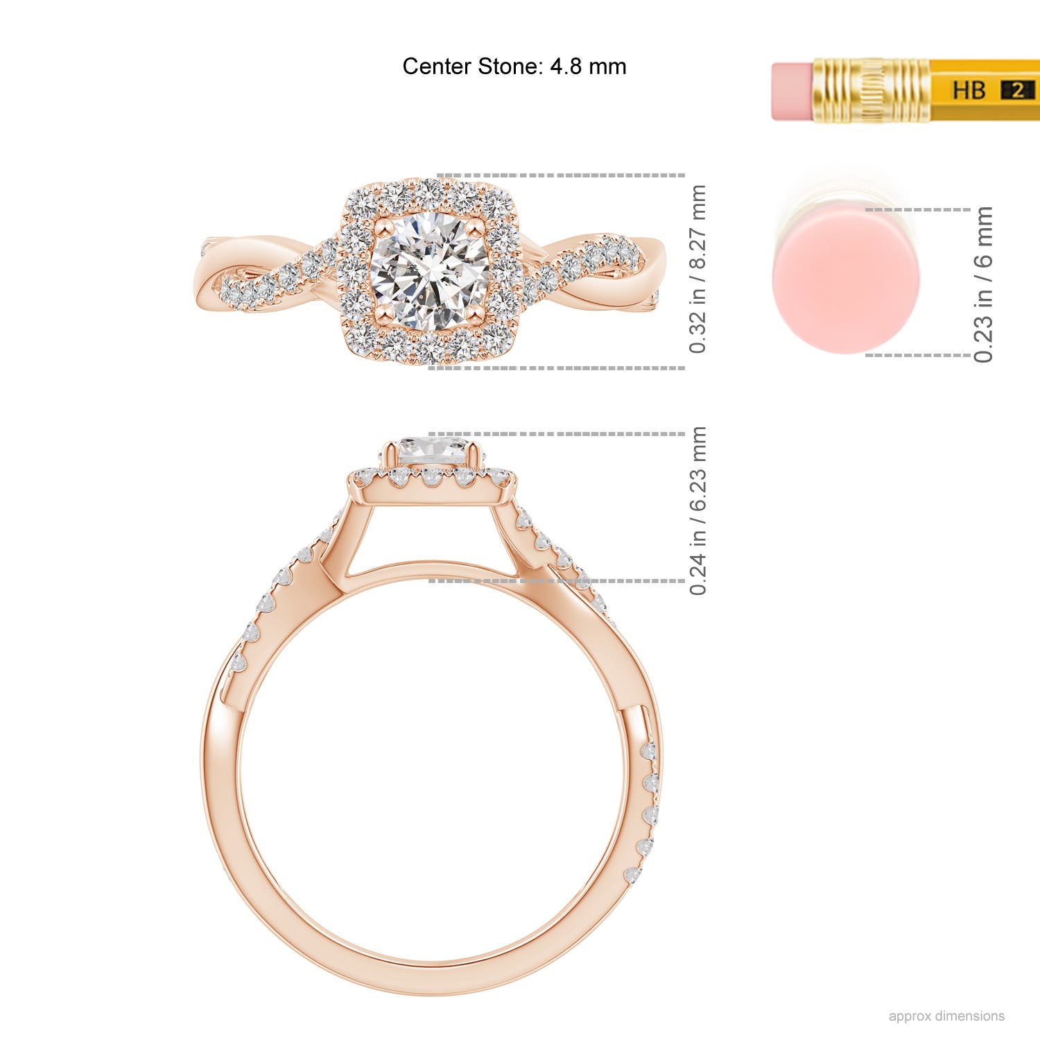 I-J, I1-I2 / 0.75 CT / 14 KT Rose Gold