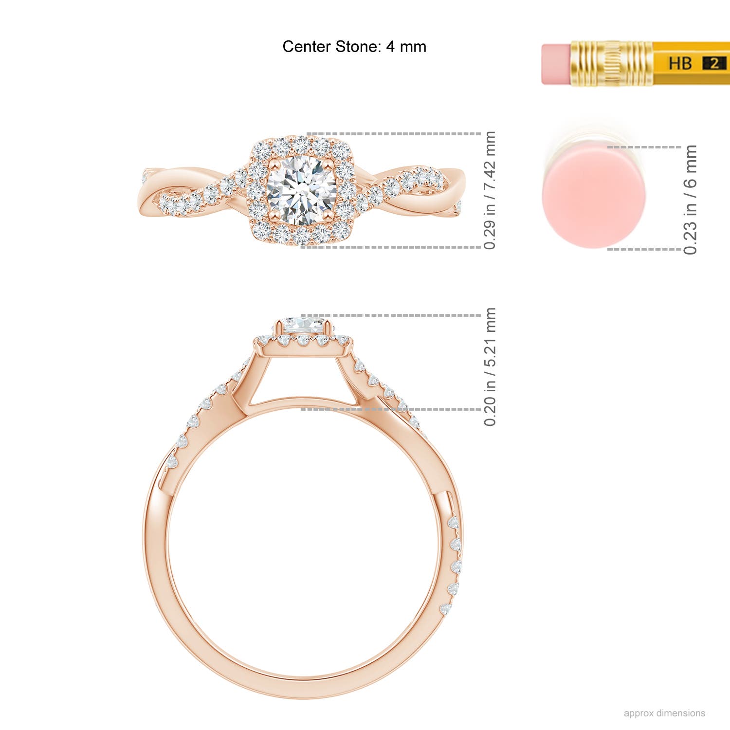 G, VS2 / 0.48 CT / 14 KT Rose Gold