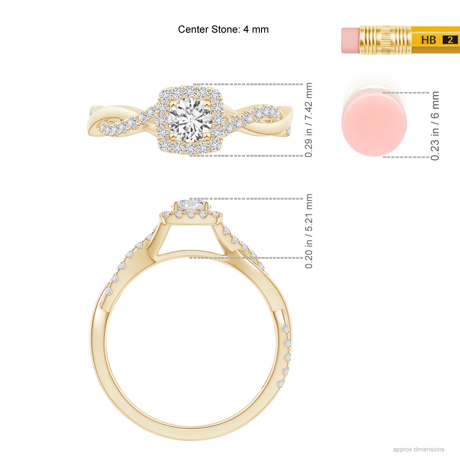 H, SI2 / 0.48 CT / 14 KT Yellow Gold