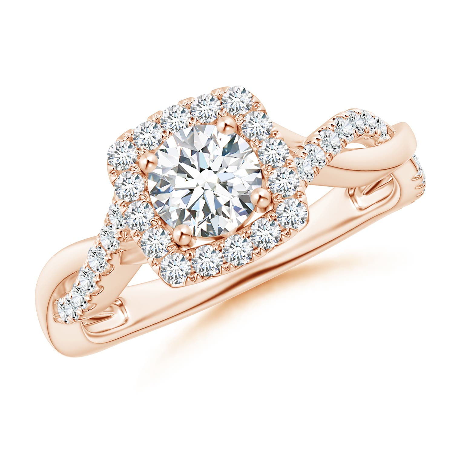 G, VS2 / 0.98 CT / 14 KT Rose Gold