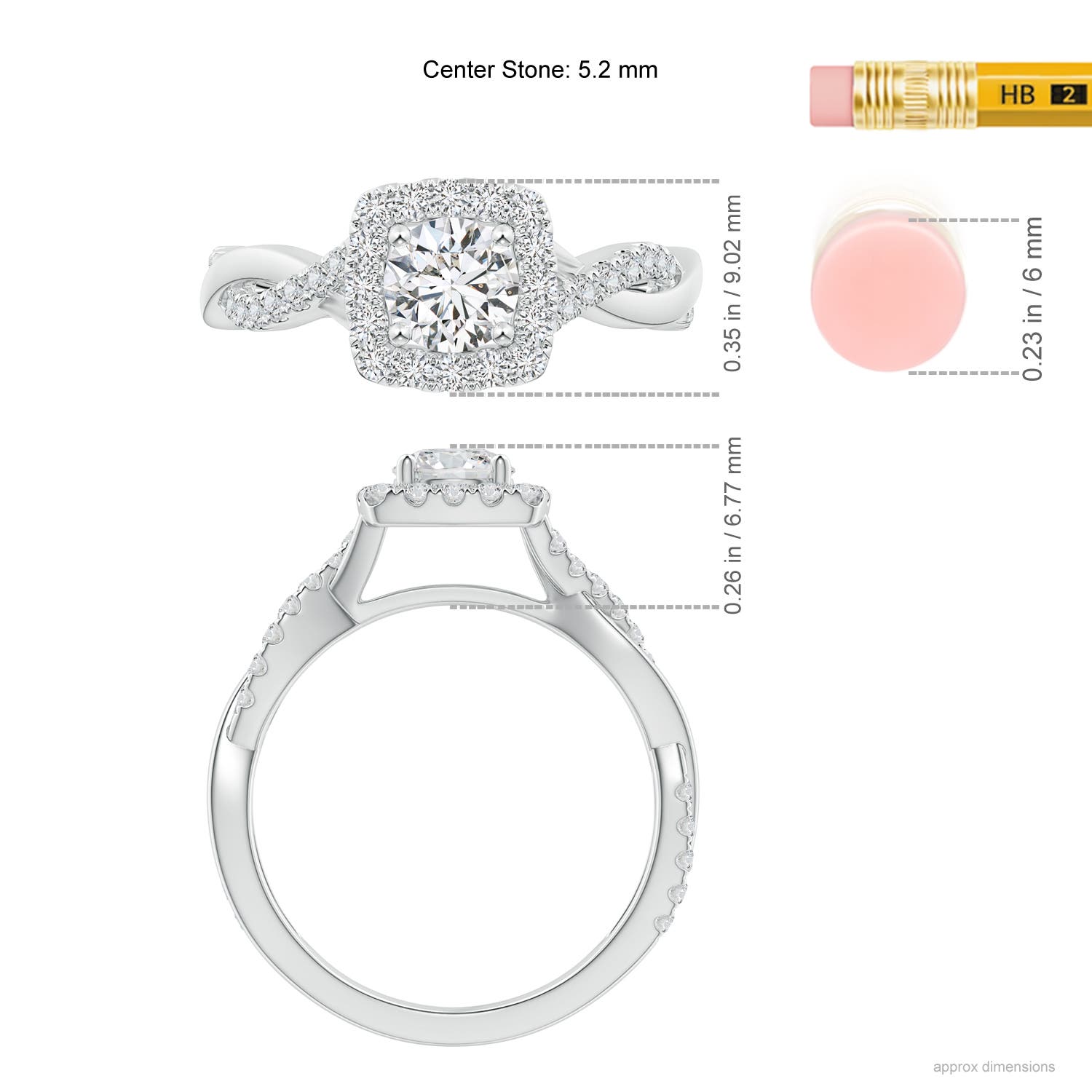 H, SI2 / 0.98 CT / 14 KT White Gold