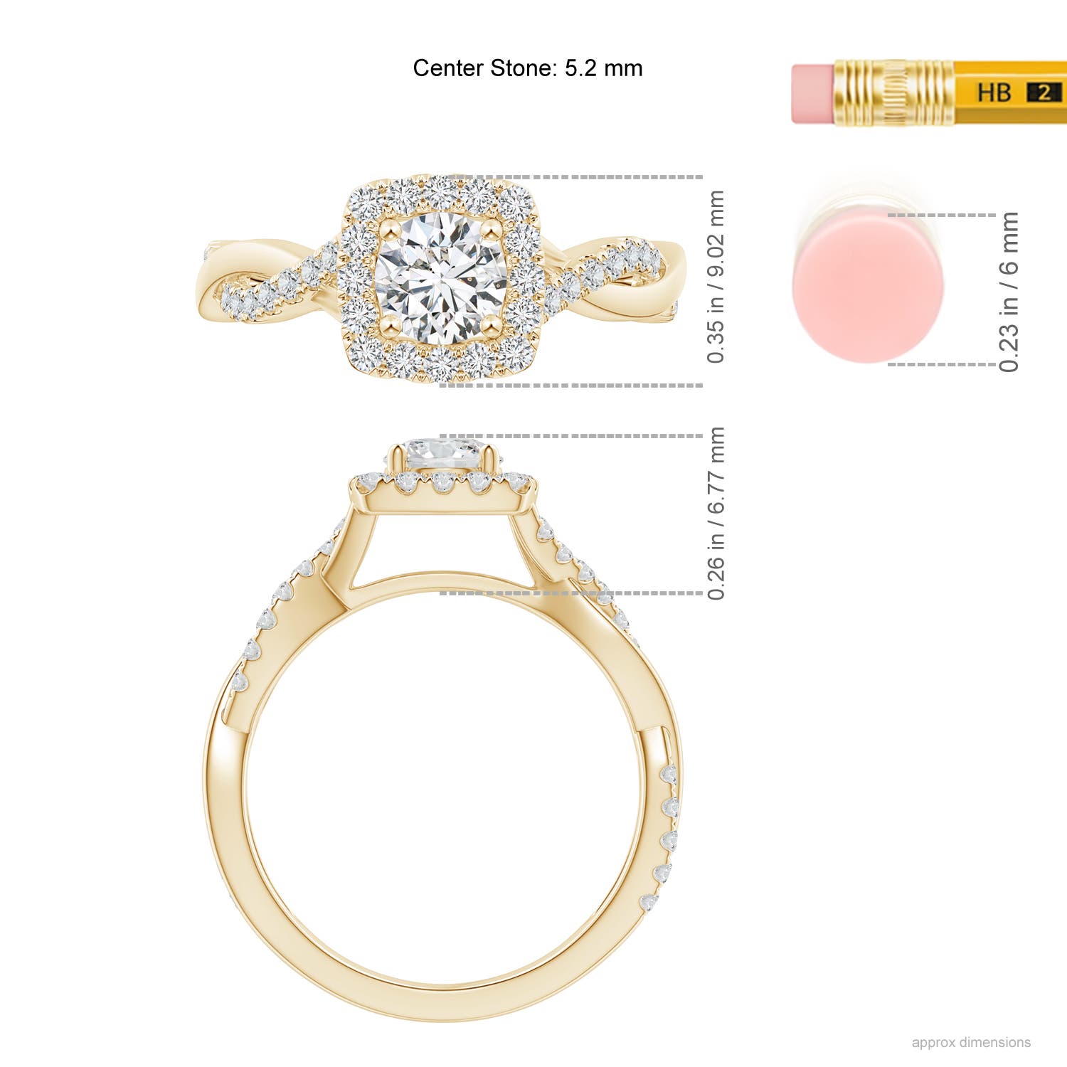 H, SI2 / 0.98 CT / 14 KT Yellow Gold