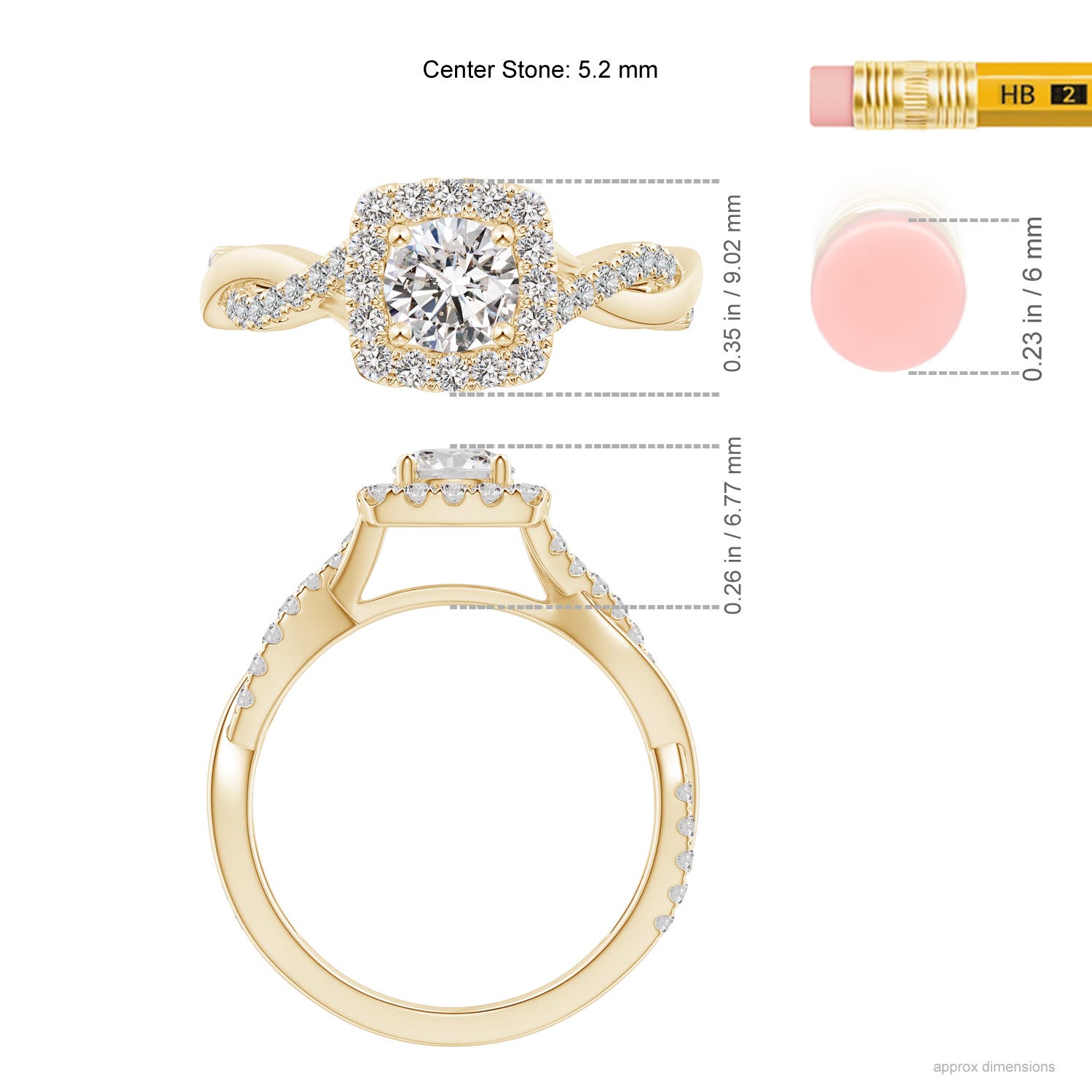 I-J, I1-I2 / 0.98 CT / 14 KT Yellow Gold