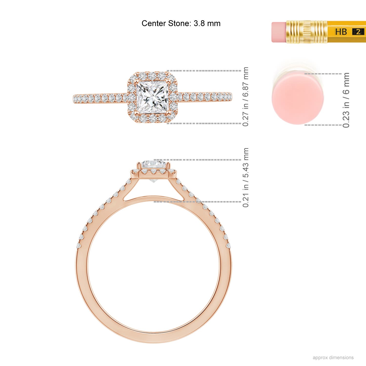 H, SI2 / 0.5 CT / 14 KT Rose Gold