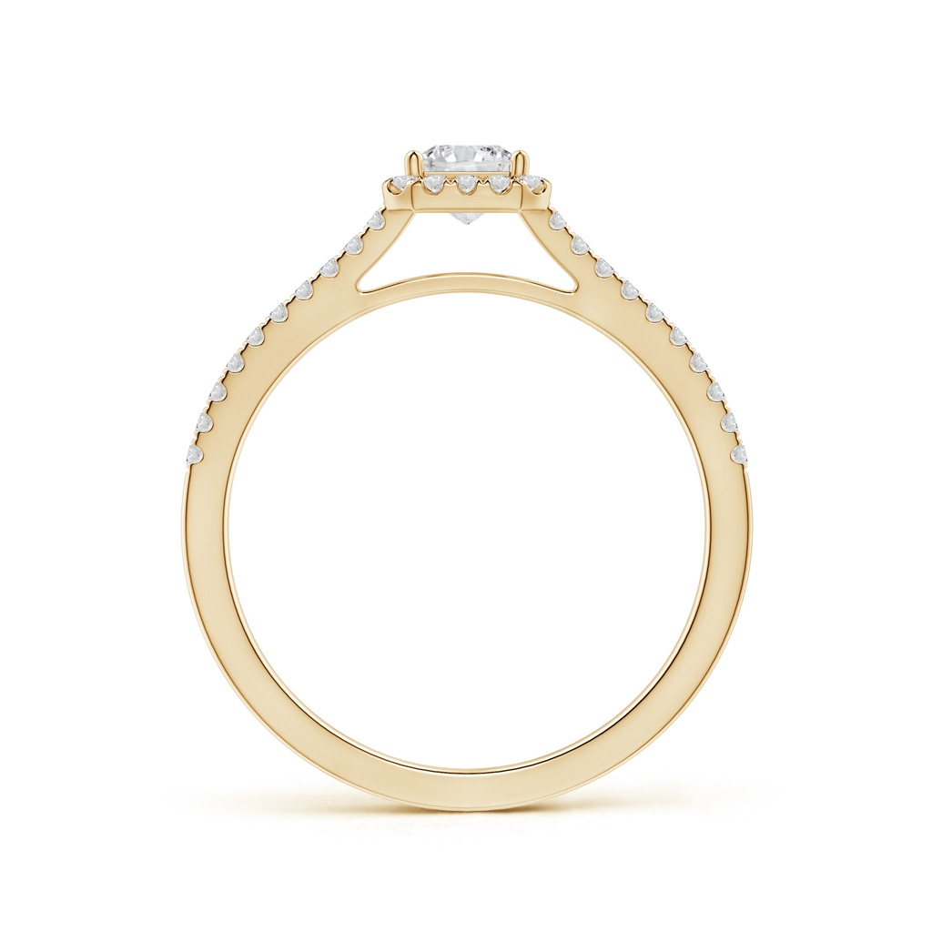 3.8mm HSI2 Prong-Set Princess-Cut Diamond Halo Engagement Ring in Yellow Gold Side-1