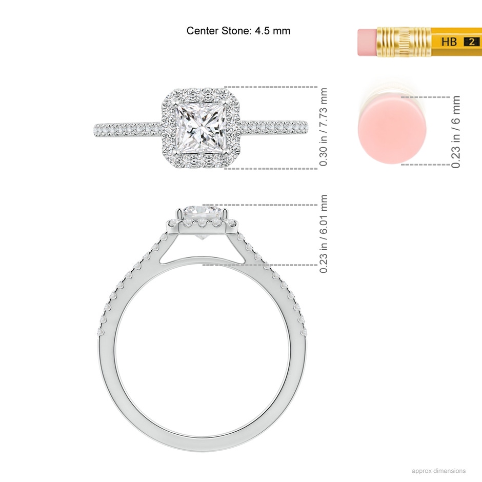 Prong-Set Princess-Cut Diamond Halo Engagement Ring | Angara