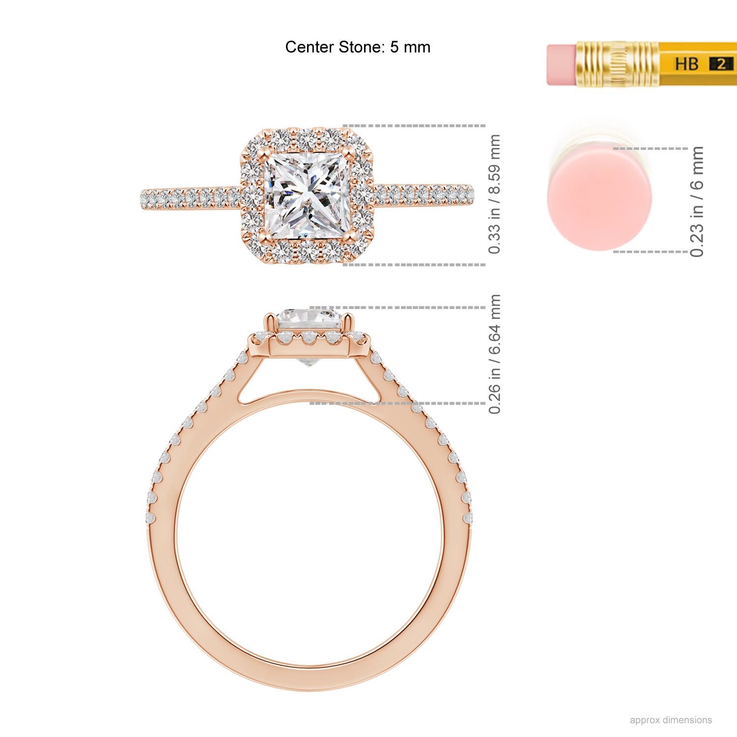 I-J, I1-I2 / 1.02 CT / 14 KT Rose Gold