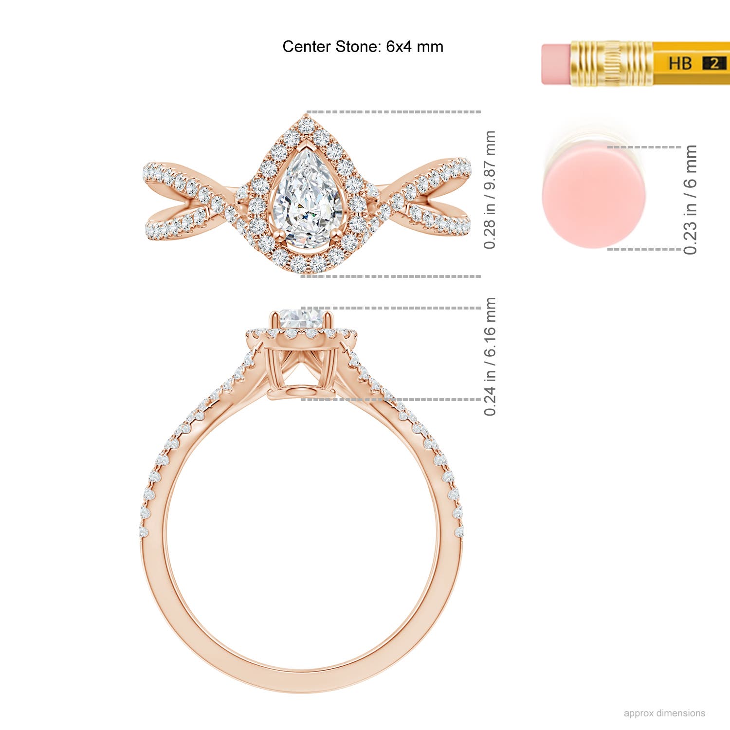 G, VS2 / 0.76 CT / 14 KT Rose Gold