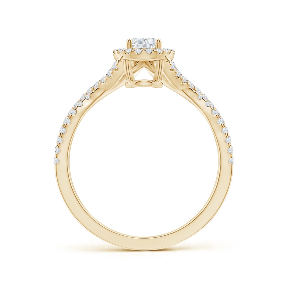 6x4mm GVS2 Criss-Cross Pear-Shaped Diamond Halo Engagement Ring in Yellow Gold side-1