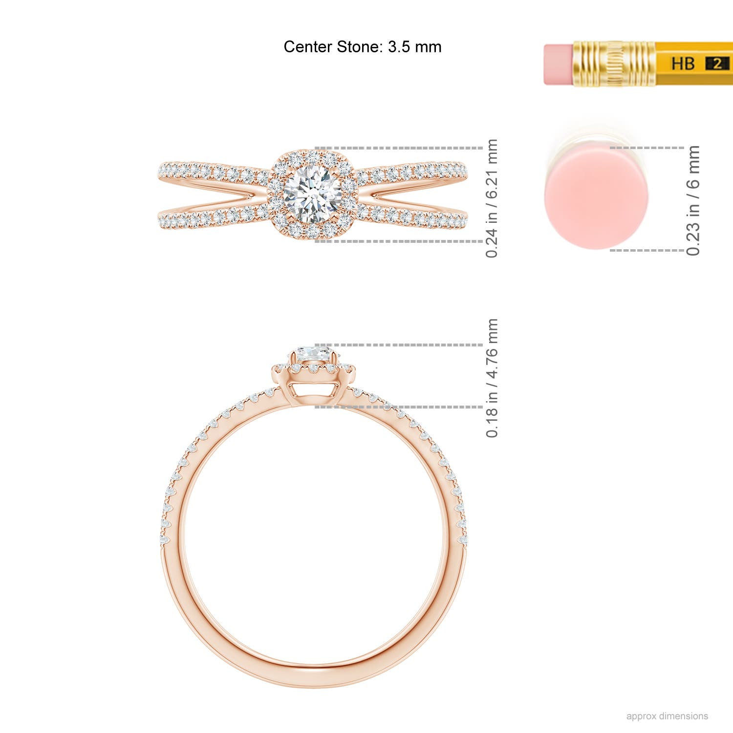 G, VS2 / 0.41 CT / 14 KT Rose Gold