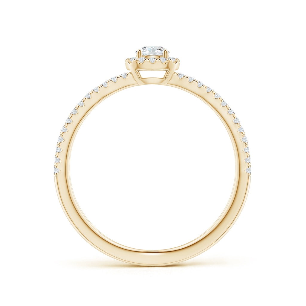 3.5mm GVS2 Pavé-Set Halo Diamond Criss-Cross Engagement Ring in Yellow Gold Side-1