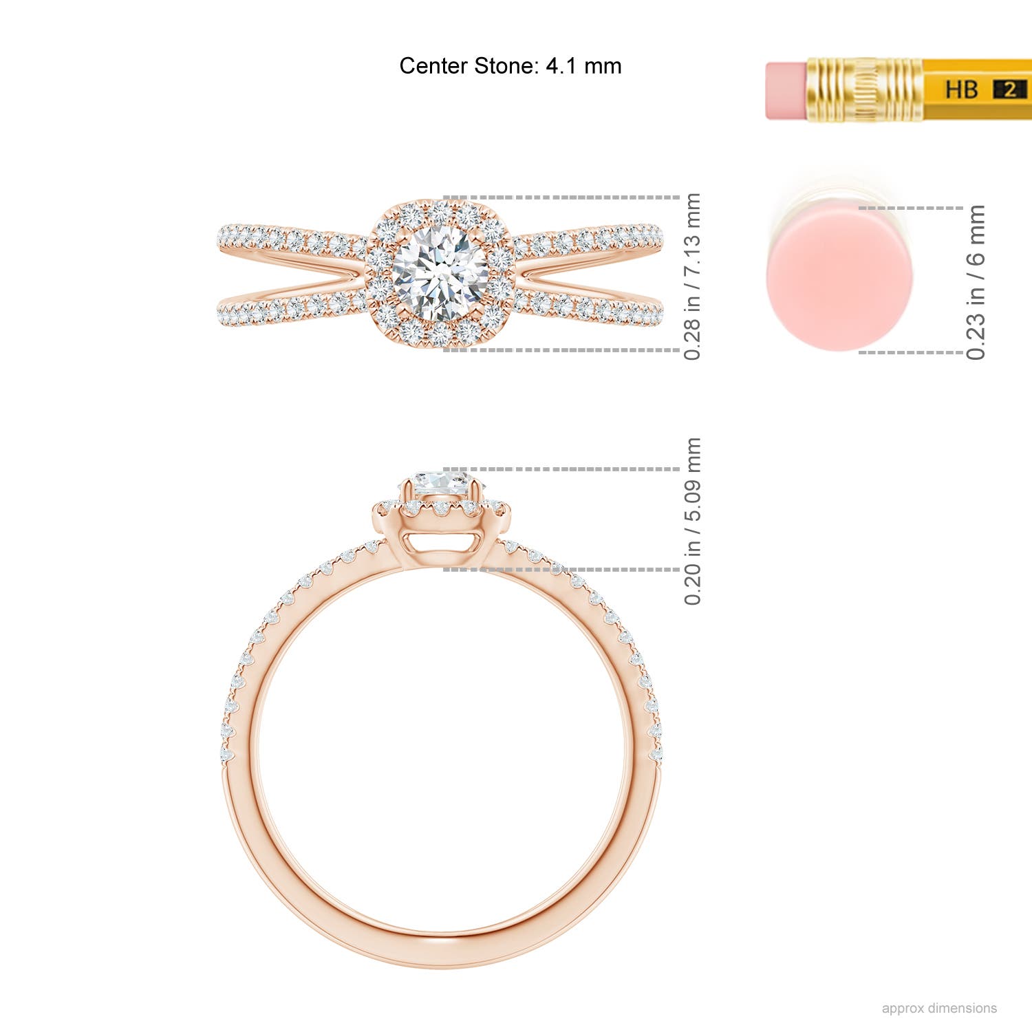 G, VS2 / 0.57 CT / 14 KT Rose Gold