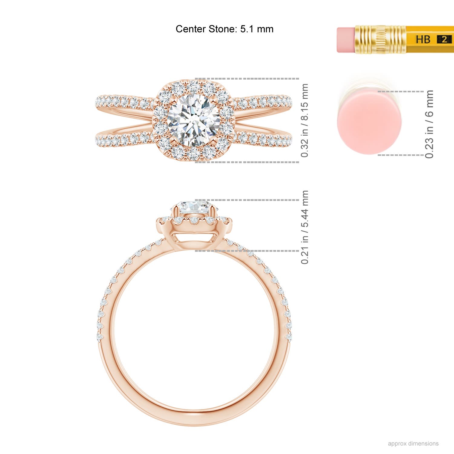 G, VS2 / 0.88 CT / 14 KT Rose Gold