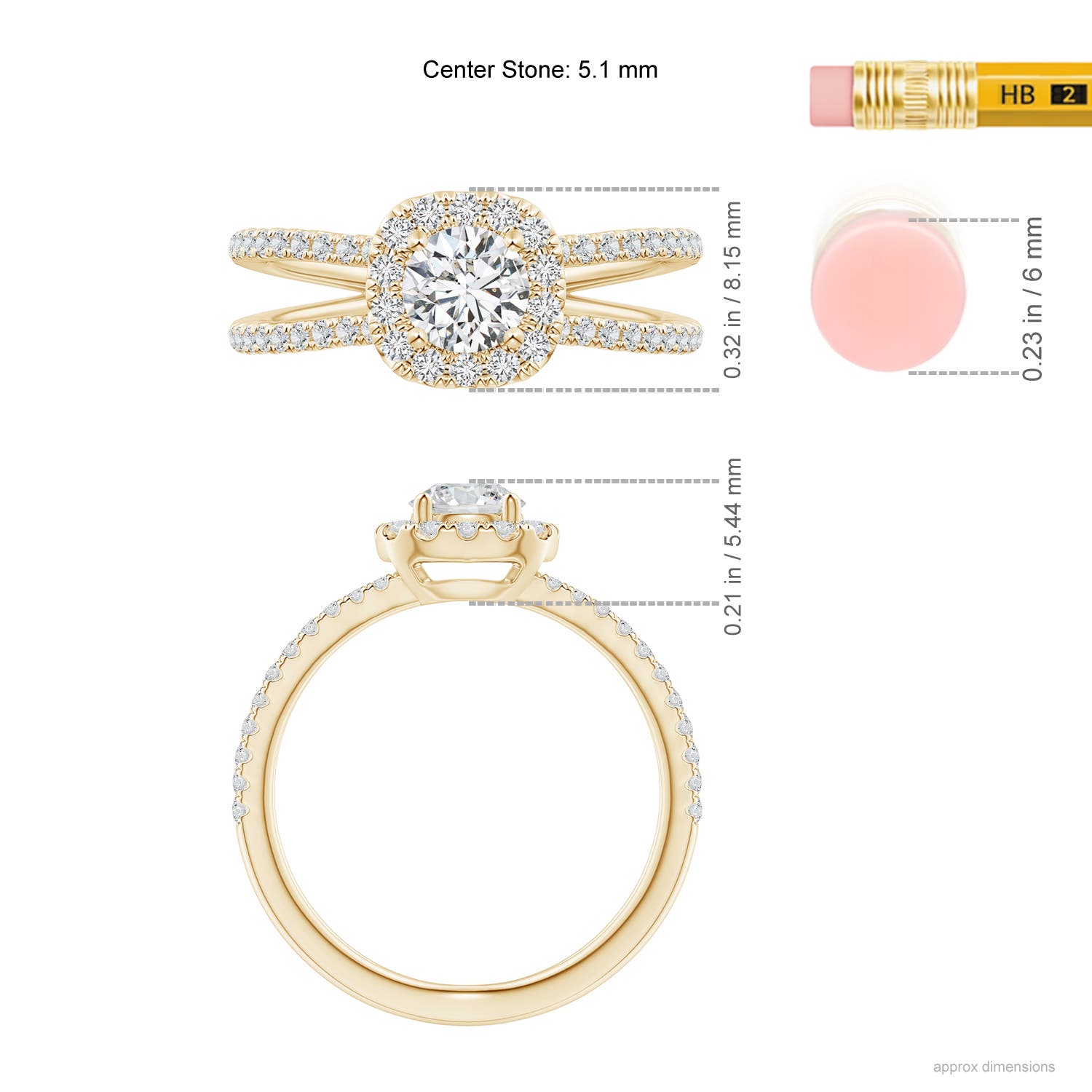 H, SI2 / 0.88 CT / 14 KT Yellow Gold