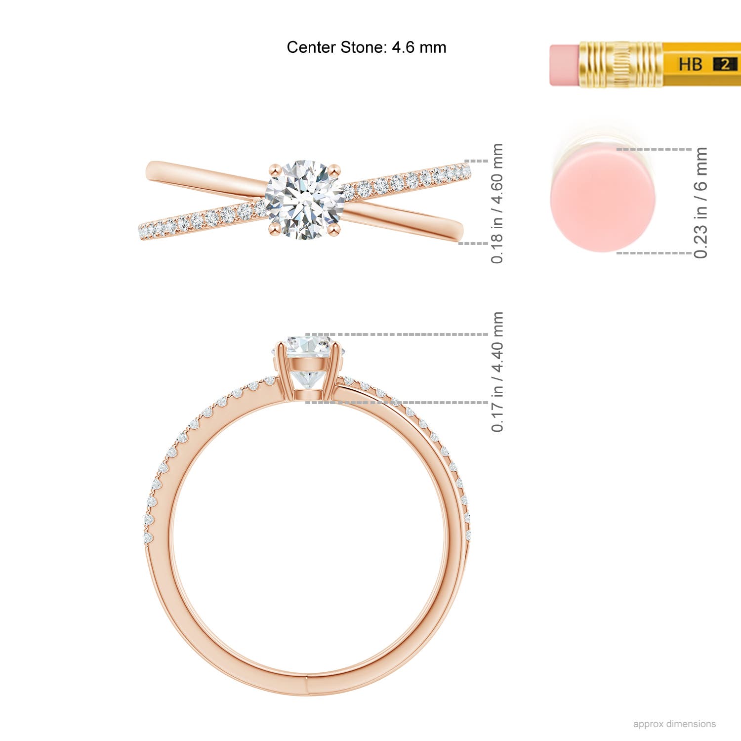 F-G, VS / 0.51 CT / 14 KT Rose Gold