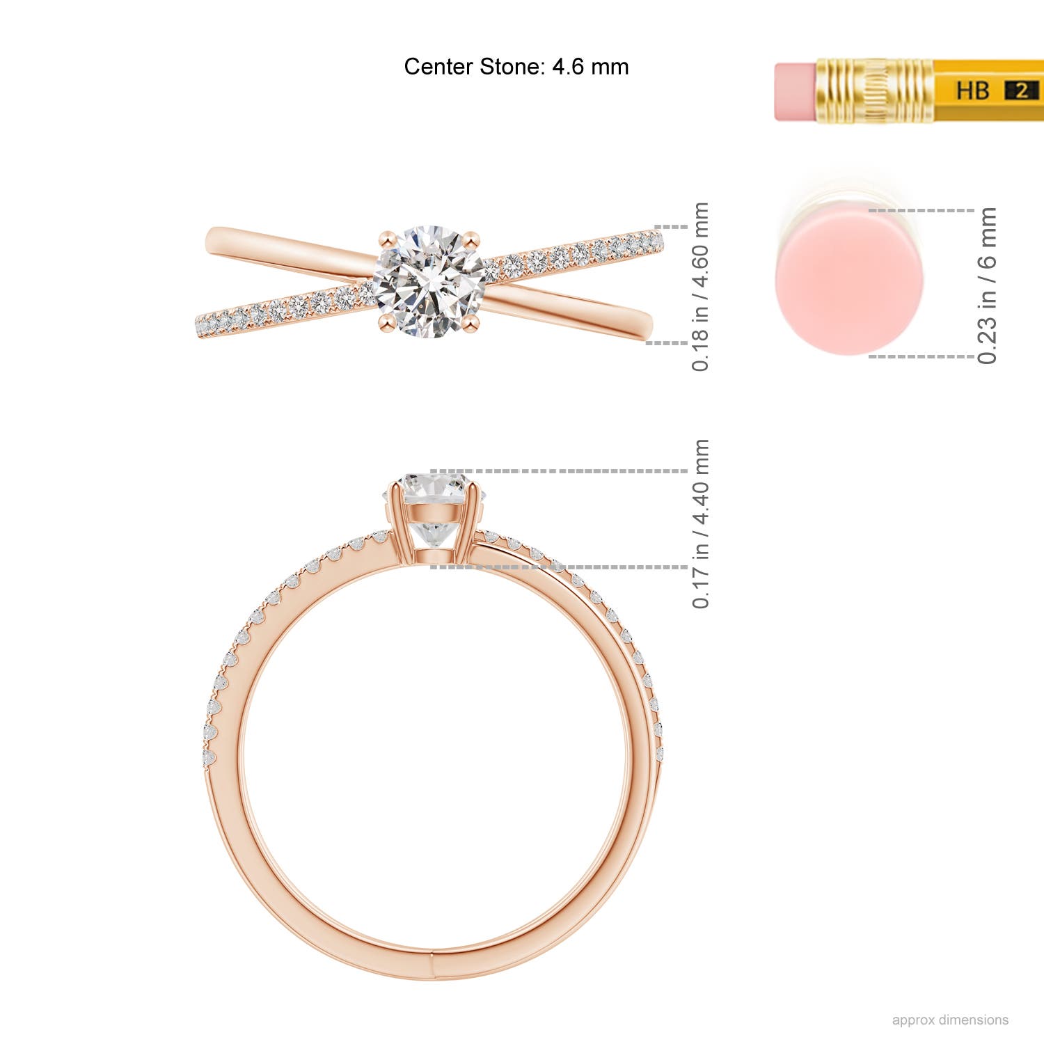 I-J, I1-I2 / 0.51 CT / 14 KT Rose Gold