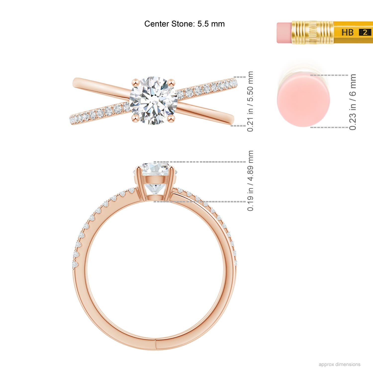 G, VS2 / 0.76 CT / 14 KT Rose Gold