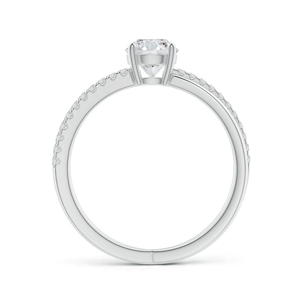 5.5mm HSI2 Solitaire Round Diamond Criss-Cross Engagement Ring in White Gold Side-1
