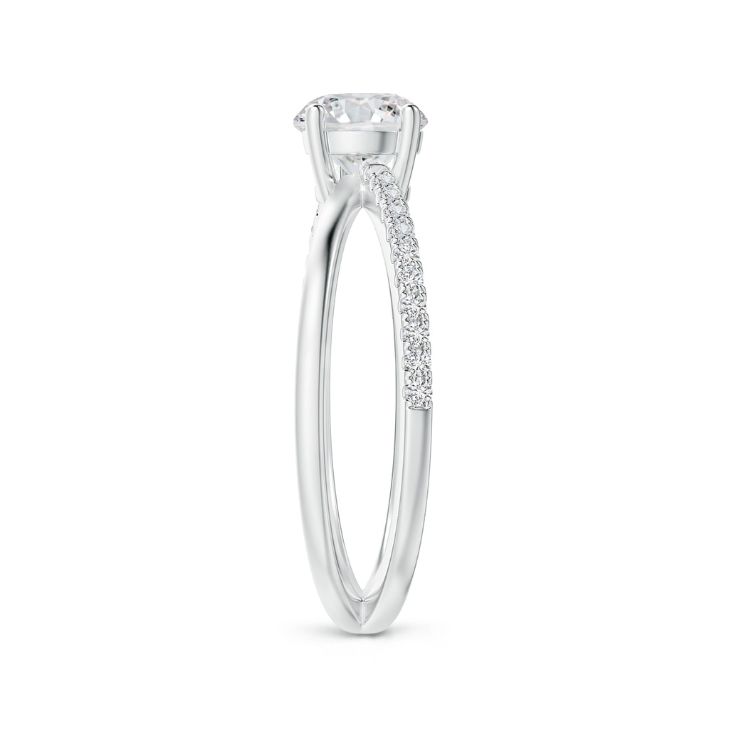 5.5mm HSI2 Solitaire Round Diamond Criss-Cross Engagement Ring in White Gold Side-2