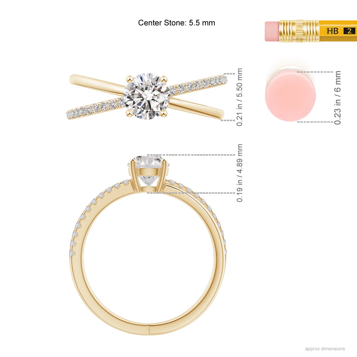 I-J, I1-I2 / 0.76 CT / 14 KT Yellow Gold