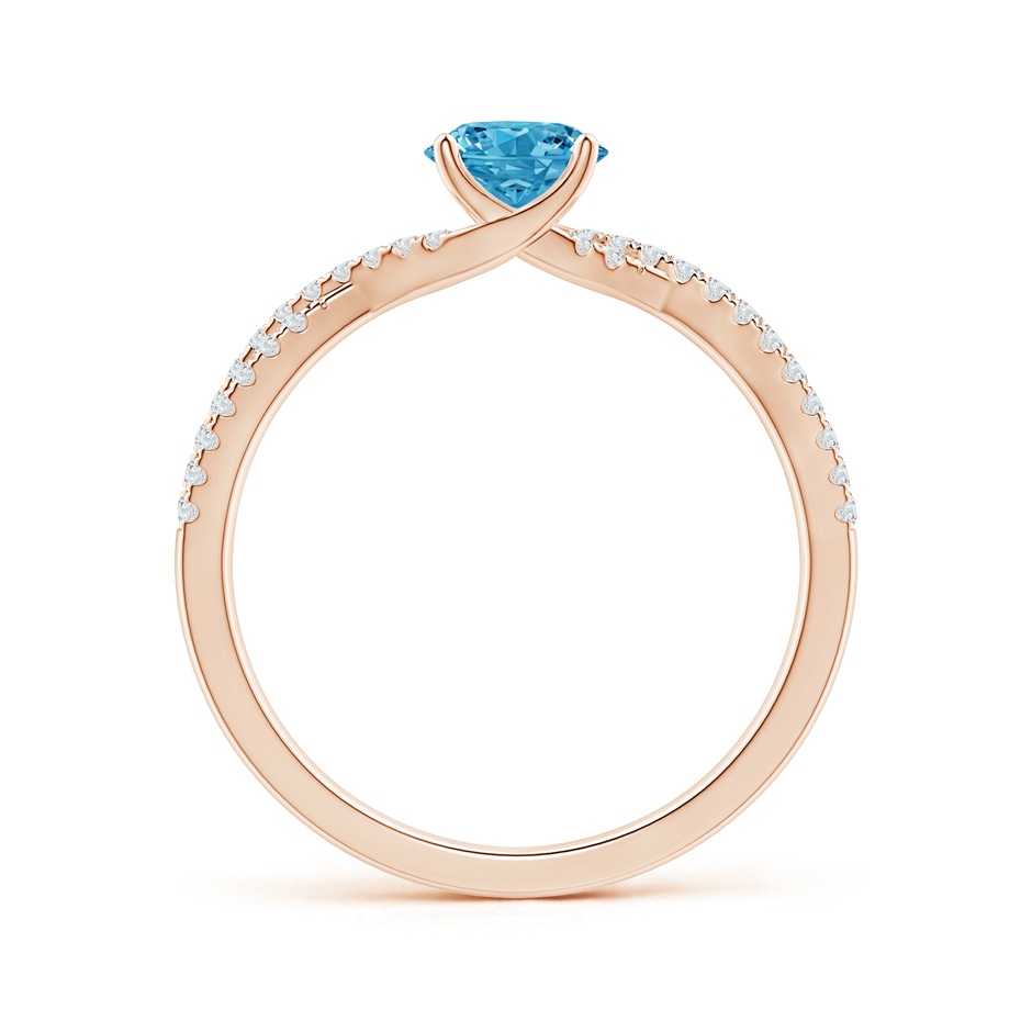 5.5mm AAAA Twist Shank Solitaire Round Fancy Intense Blue Diamond Engagement Ring in Rose Gold side 199