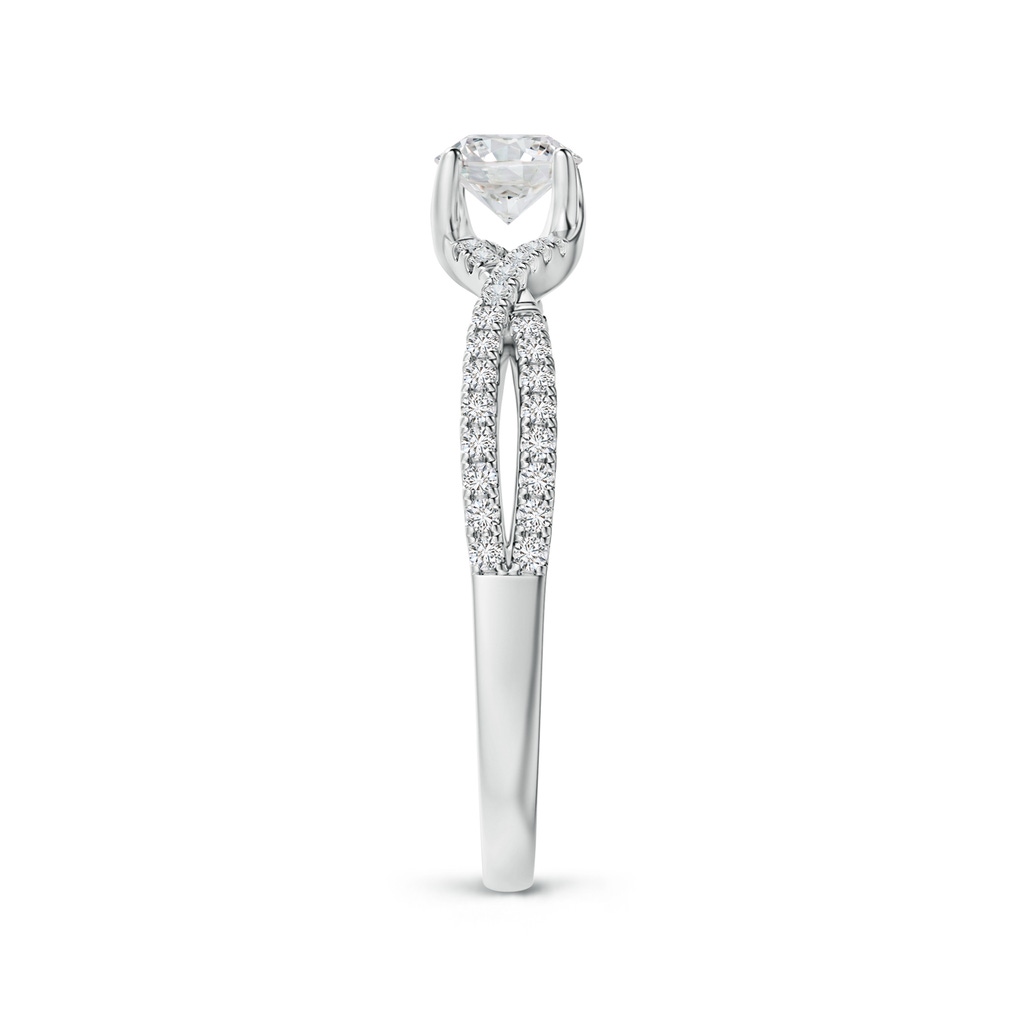 4.5mm HSI2 Twist Shank Solitaire Round Diamond Engagement Ring in White Gold Side-2