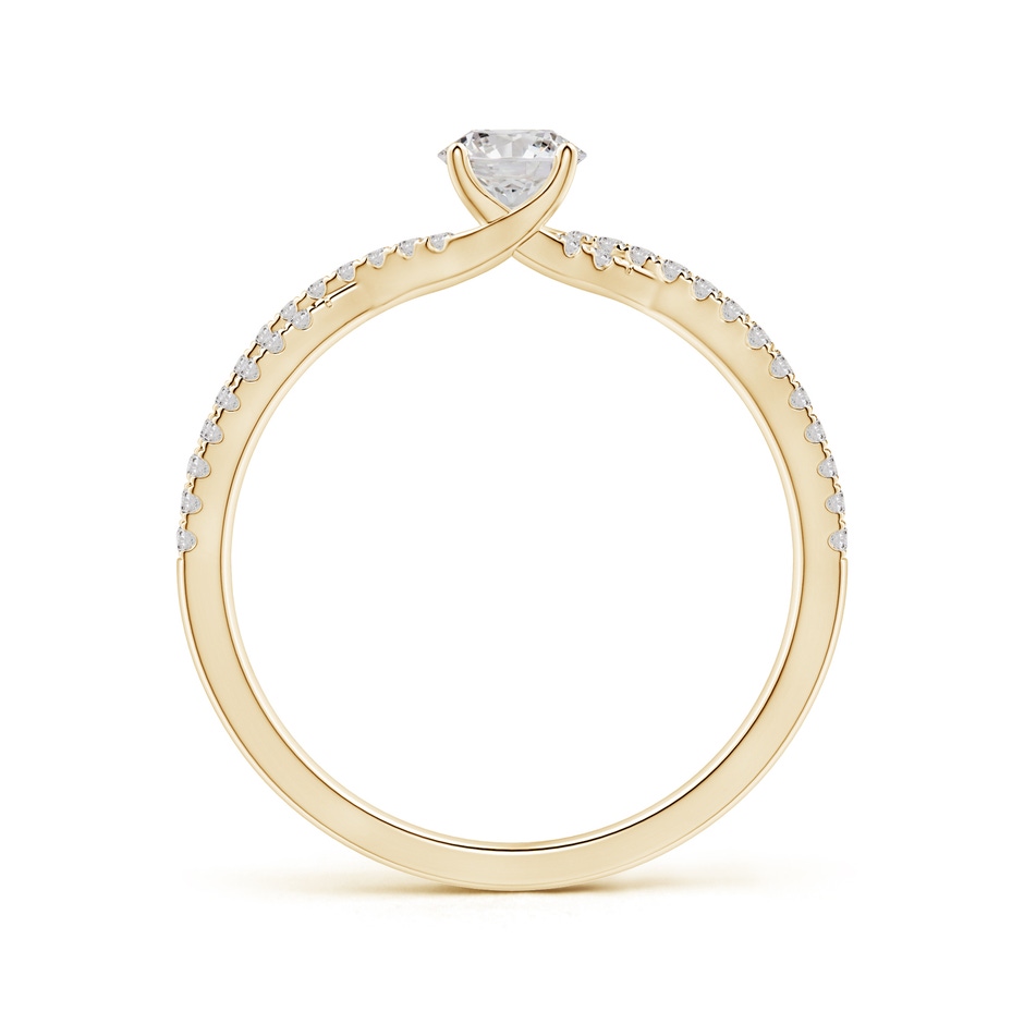 4.5mm IJI1I2 Twist Shank Solitaire Round Diamond Engagement Ring in Yellow Gold side-1