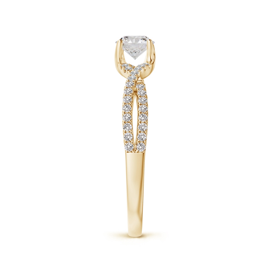 4.5mm IJI1I2 Twist Shank Solitaire Round Diamond Engagement Ring in Yellow Gold side-2