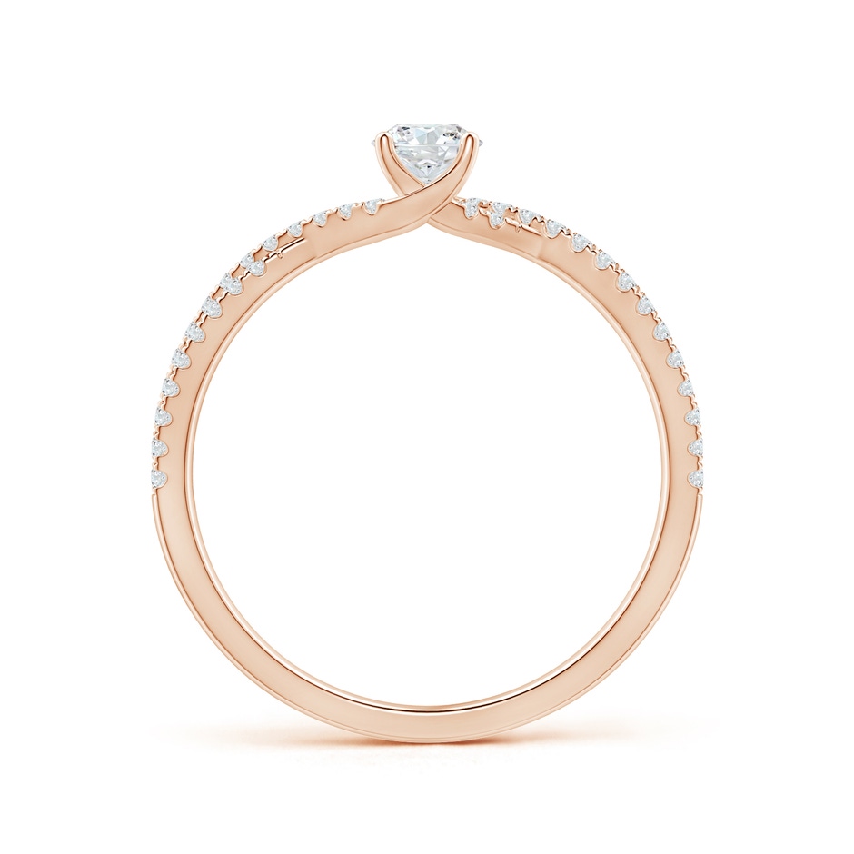 4mm GVS2 Twist Shank Solitaire Round Diamond Engagement Ring in Rose Gold side-1