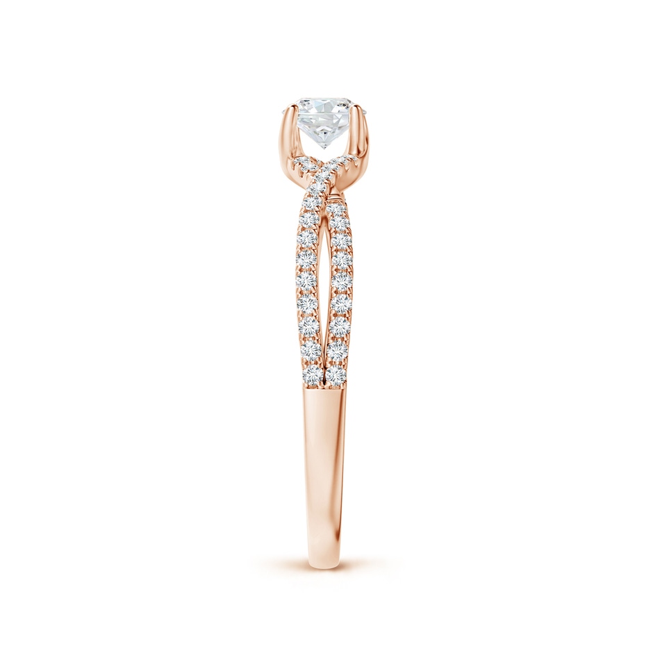 4mm GVS2 Twist Shank Solitaire Round Diamond Engagement Ring in Rose Gold side-2