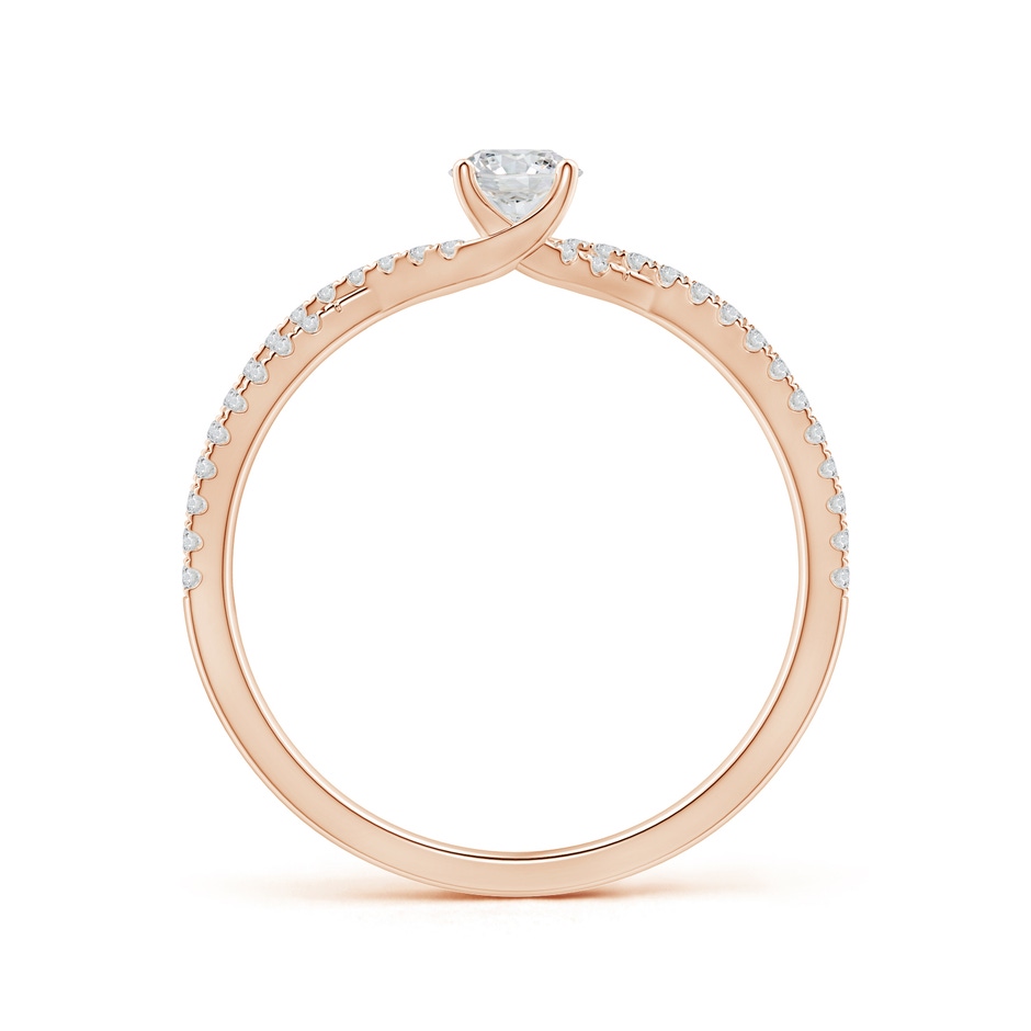 4mm HSI2 Twist Shank Solitaire Round Diamond Engagement Ring in Rose Gold side-1