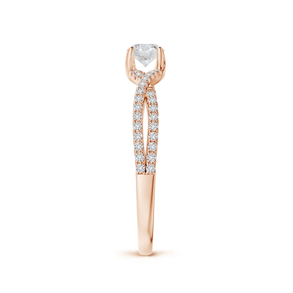 4mm HSI2 Twist Shank Solitaire Round Diamond Engagement Ring in Rose Gold side-2