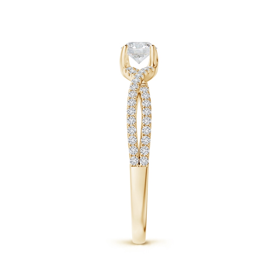 4mm HSI2 Twist Shank Solitaire Round Diamond Engagement Ring in Yellow Gold side-2