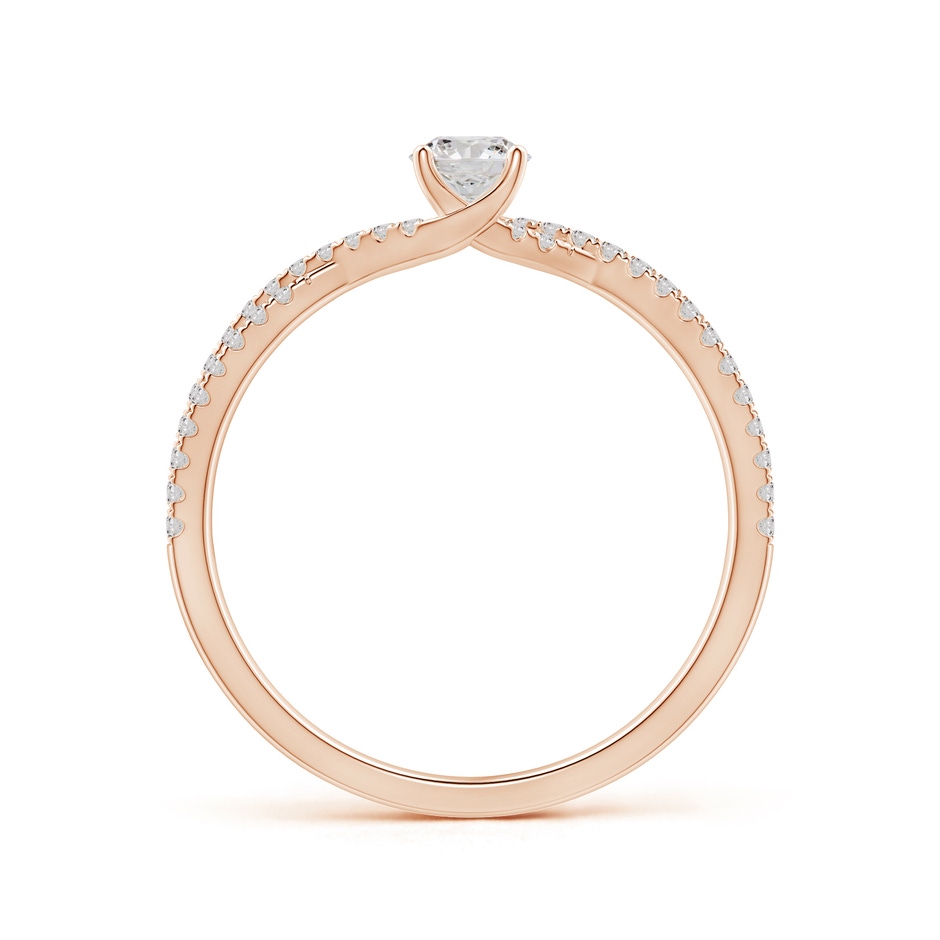 4mm IJI1I2 Twist Shank Solitaire Round Diamond Engagement Ring in Rose Gold side-1
