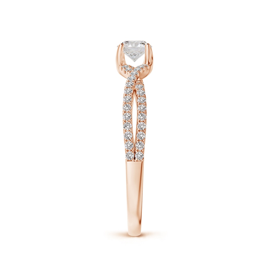 4mm IJI1I2 Twist Shank Solitaire Round Diamond Engagement Ring in Rose Gold side-2