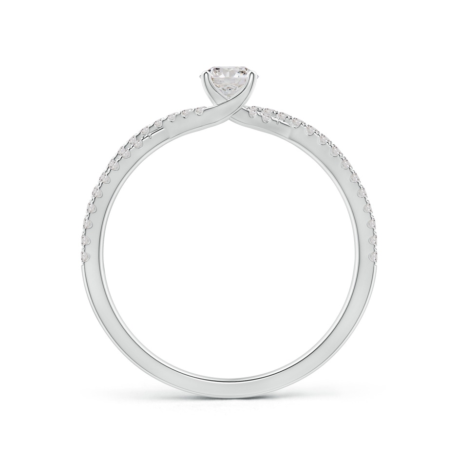 4mm IJI1I2 Twist Shank Solitaire Round Diamond Engagement Ring in White Gold side-1