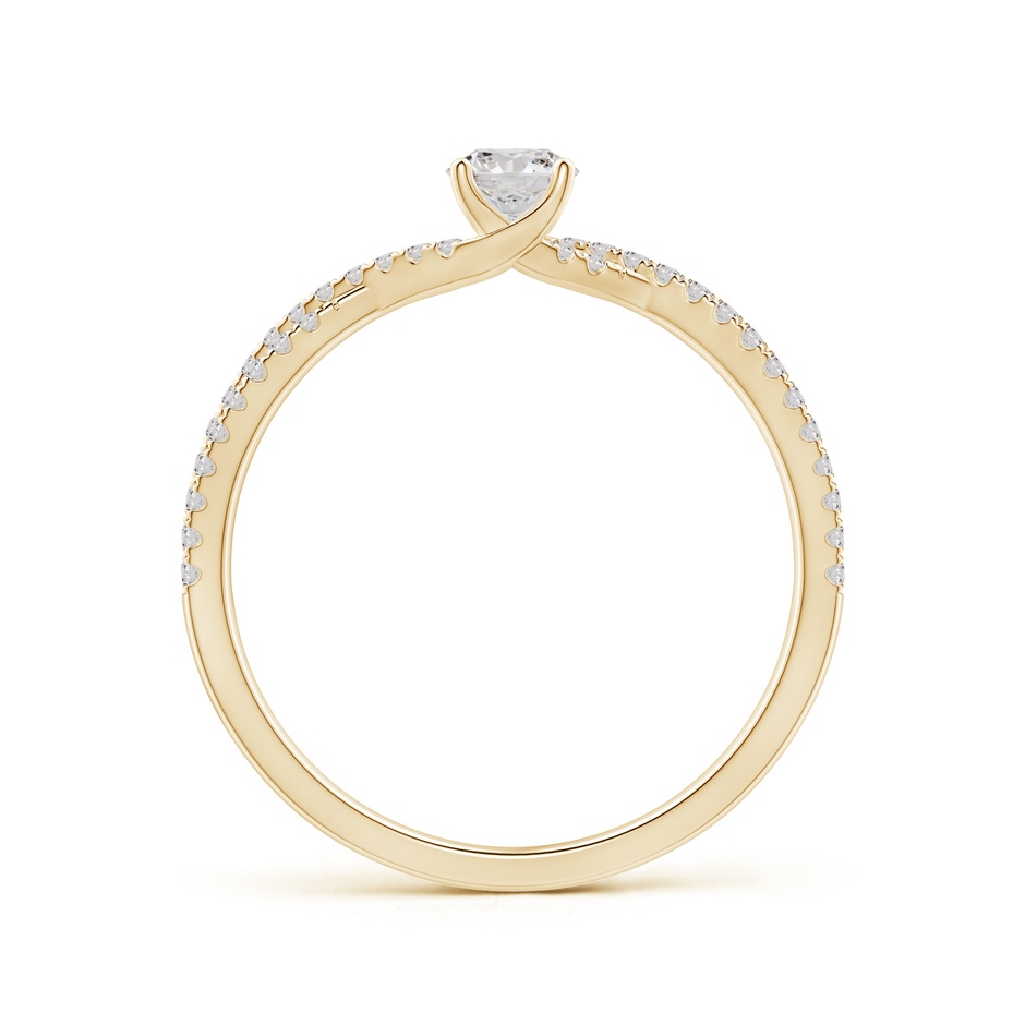 4mm IJI1I2 Twist Shank Solitaire Round Diamond Engagement Ring in Yellow Gold side-1