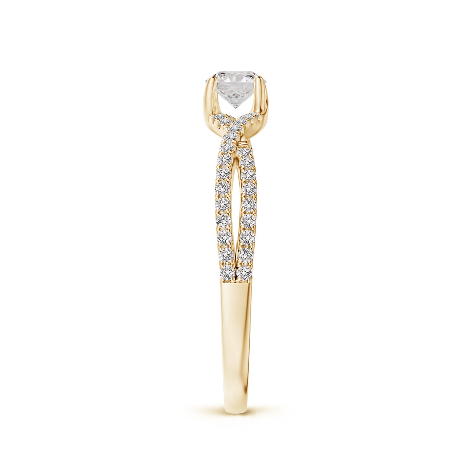 4mm IJI1I2 Twist Shank Solitaire Round Diamond Engagement Ring in Yellow Gold side-2