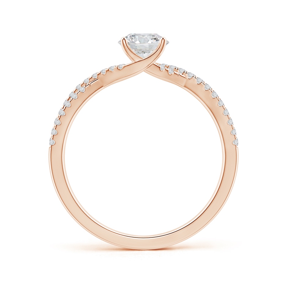 5.5mm HSI2 Twist Shank Solitaire Round Diamond Engagement Ring in Rose Gold side-1