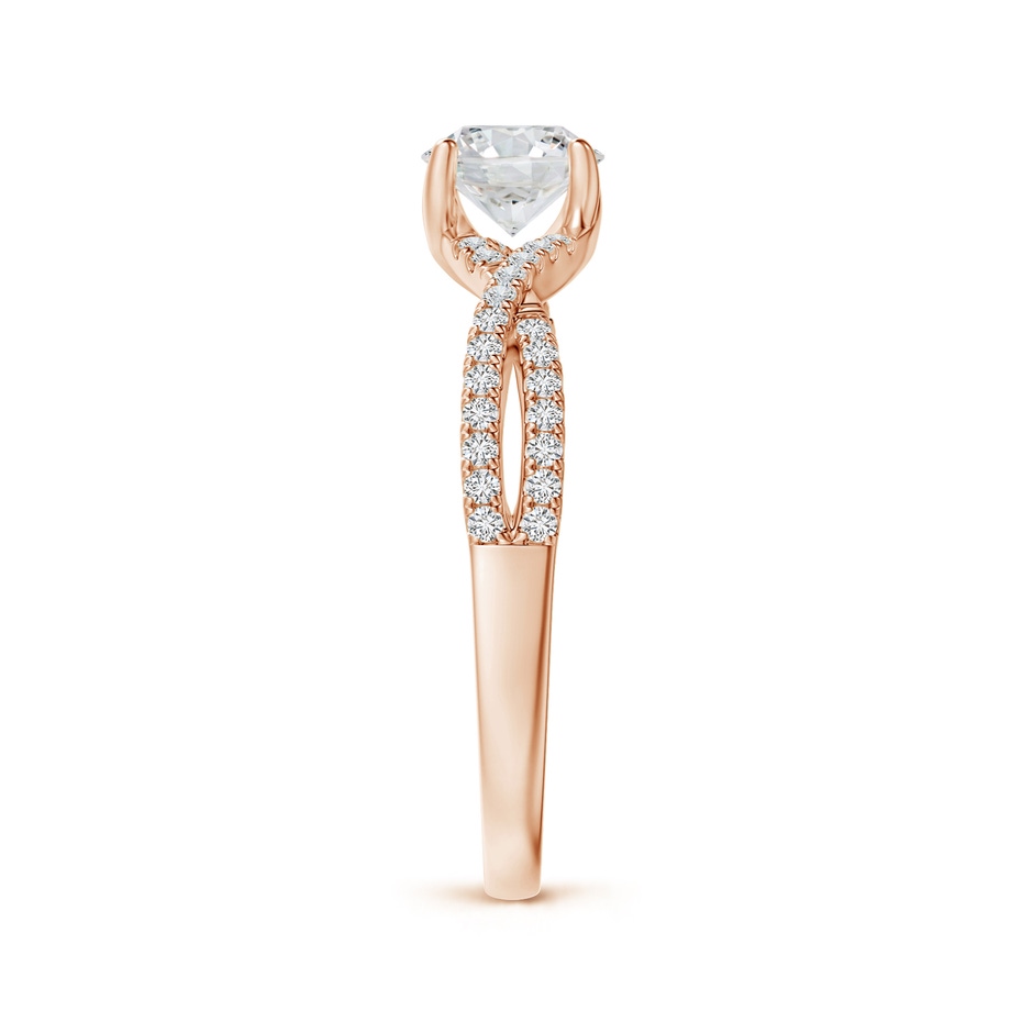 5.5mm HSI2 Twist Shank Solitaire Round Diamond Engagement Ring in Rose Gold side-2