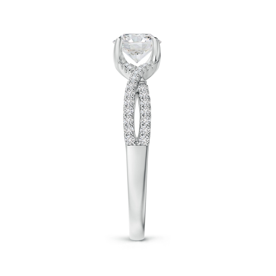 5.5mm HSI2 Twist Shank Solitaire Round Diamond Engagement Ring in White Gold side-2