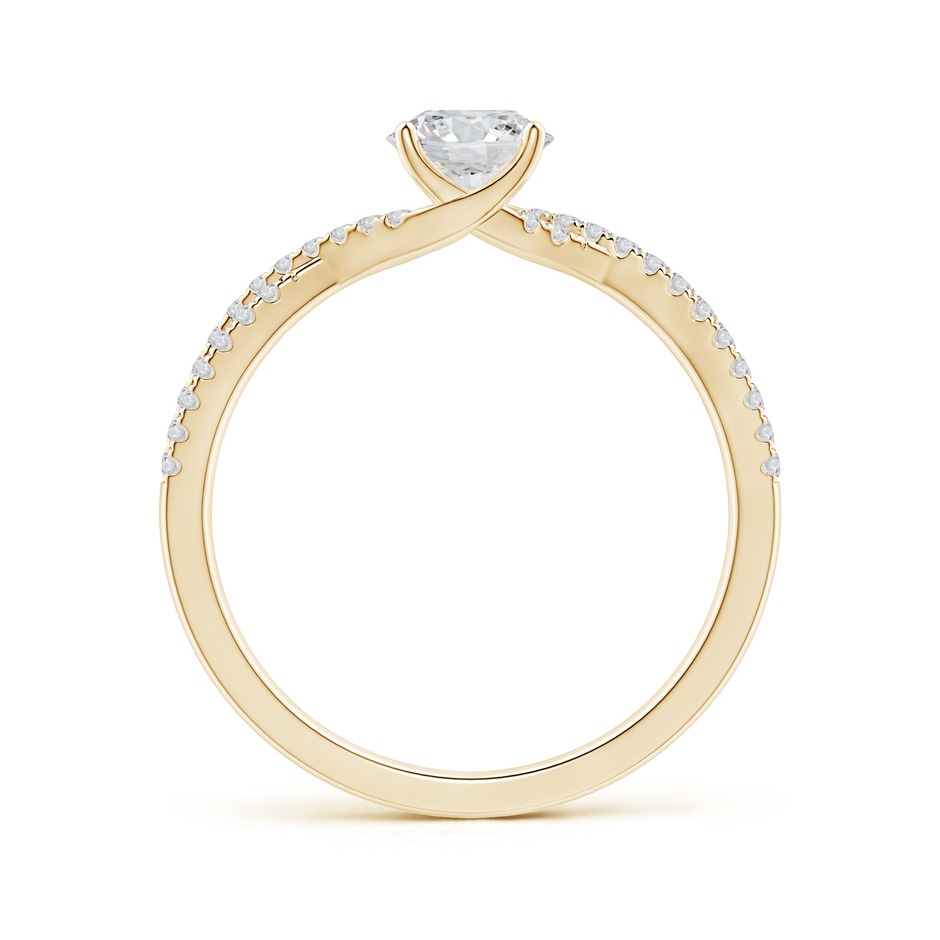 5.5mm HSI2 Twist Shank Solitaire Round Diamond Engagement Ring in Yellow Gold side-1