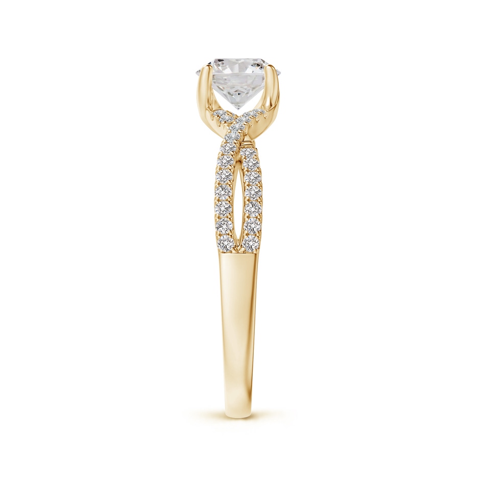 5.5mm IJI1I2 Twist Shank Solitaire Round Diamond Engagement Ring in Yellow Gold side-2