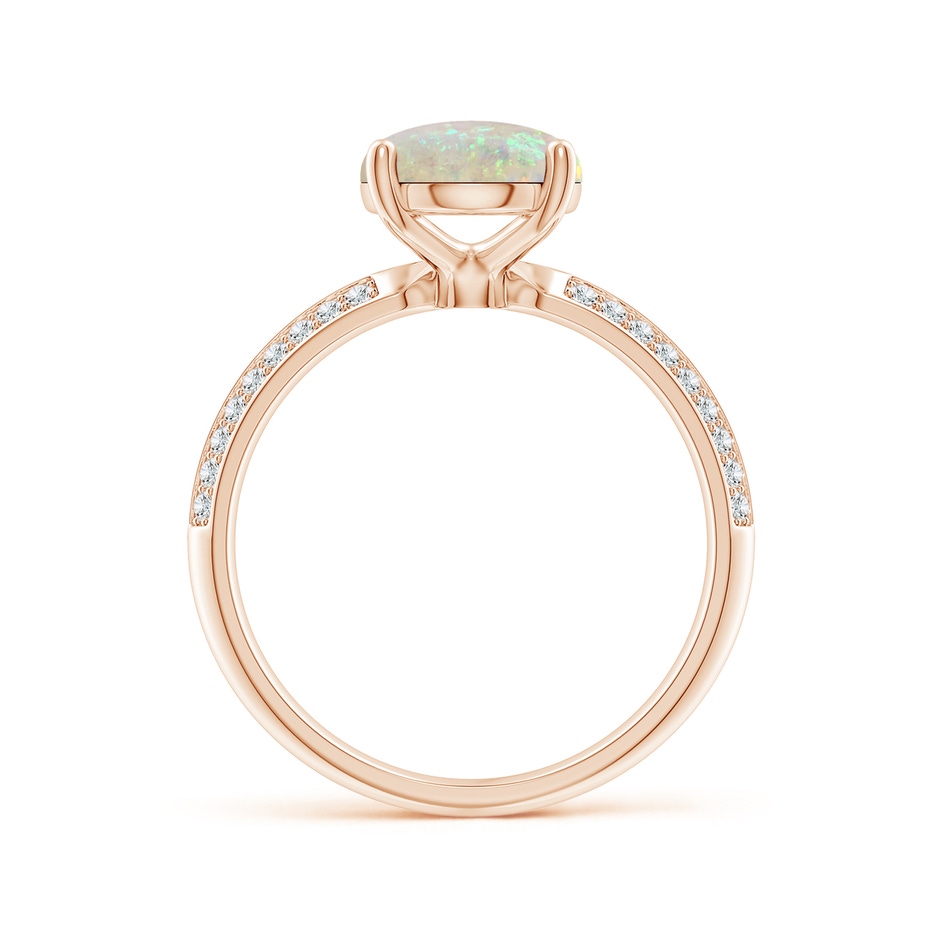 10x8mm AAA Classic Oval Opal Knife Edge Ring in Rose Gold side-1