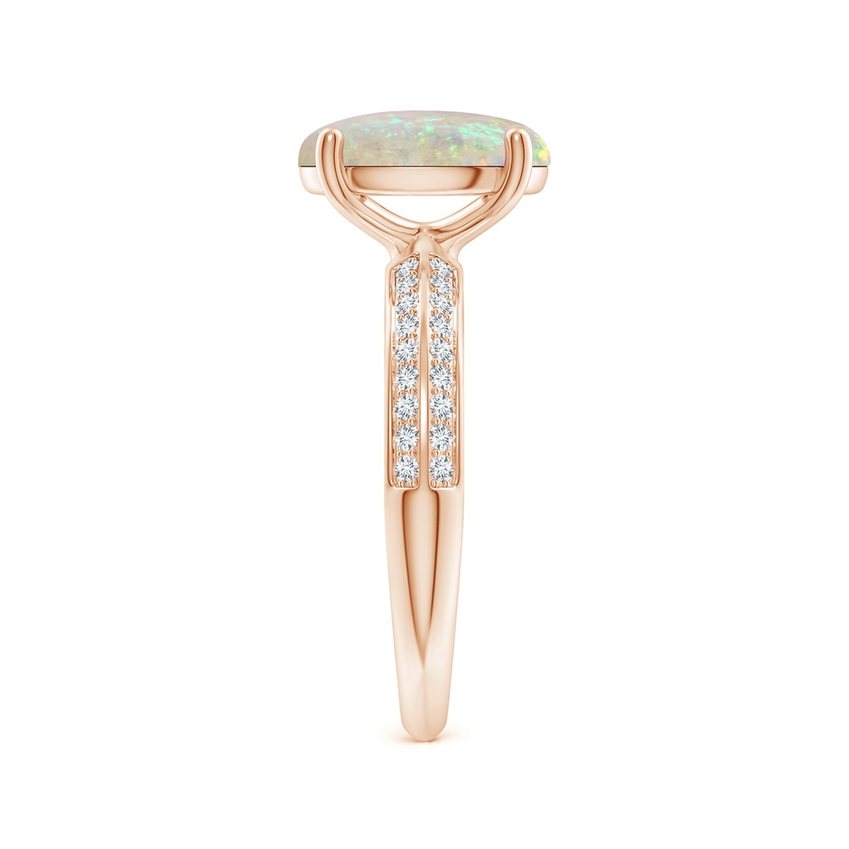 10x8mm AAA Classic Oval Opal Knife Edge Ring in Rose Gold side-2