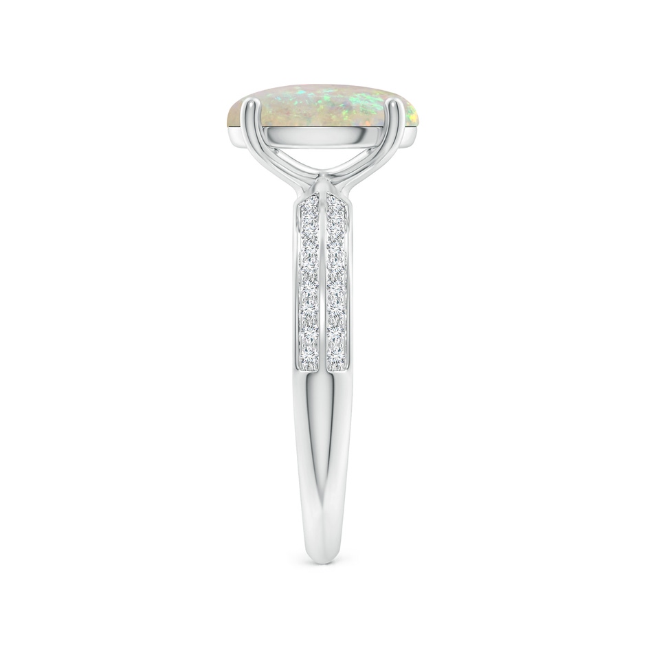 10x8mm AAA Classic Oval Opal Knife Edge Ring in White Gold side-2