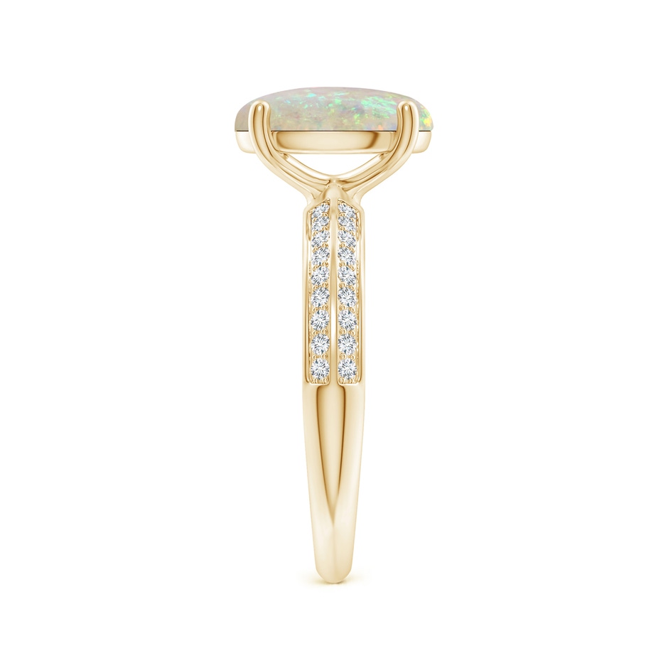 10x8mm AAA Classic Oval Opal Knife Edge Ring in Yellow Gold side-2